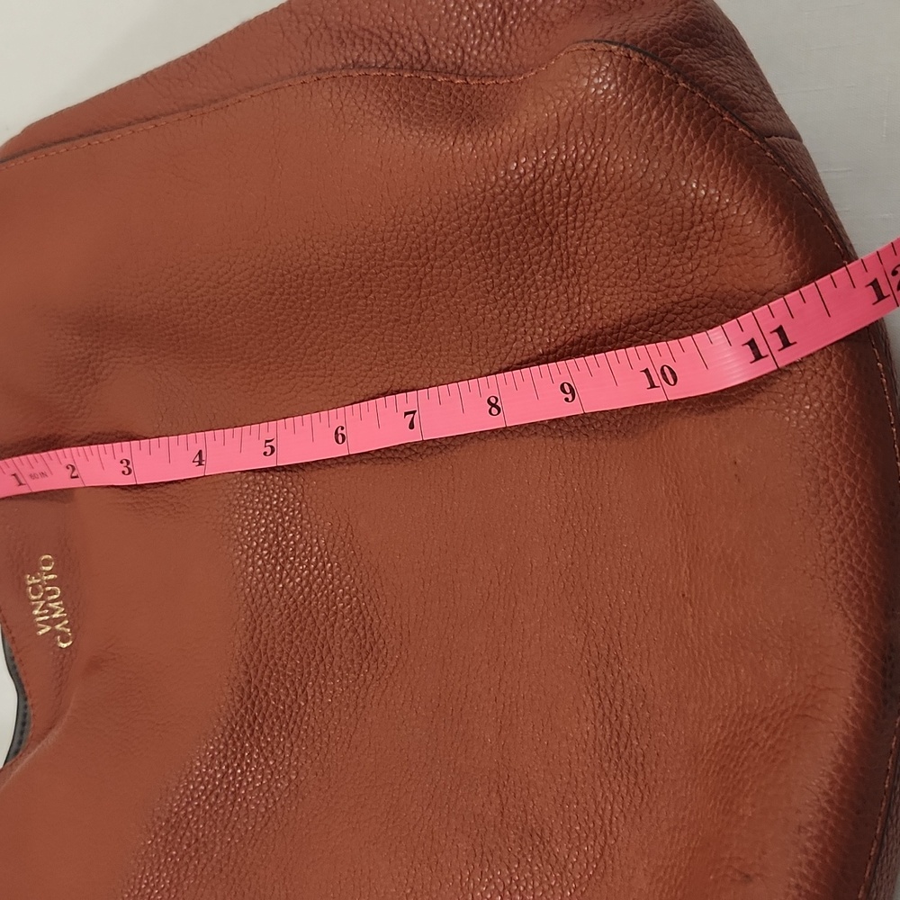 Vince Camuto Brown Orange Leather Hobo Bag. - Picture 10 of 11